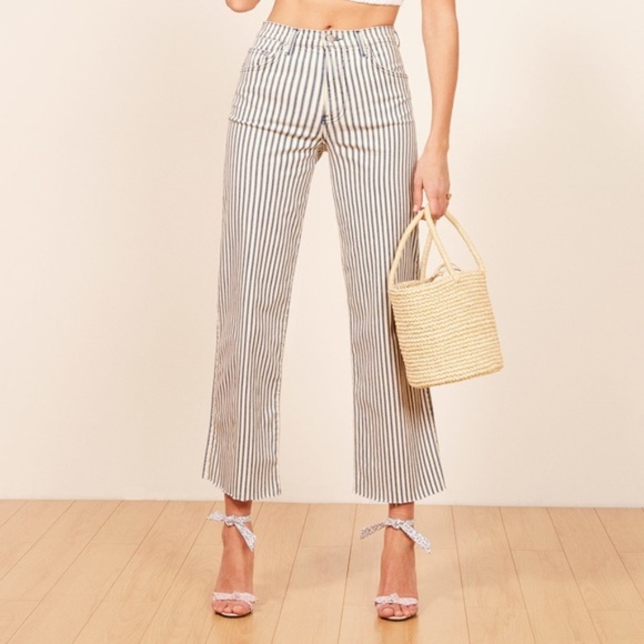 reformation striped jeans